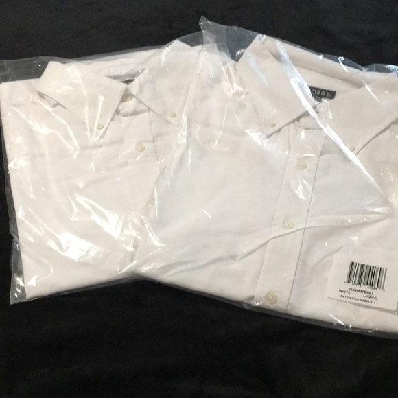 George NIP set of 2  long sleeved button front dress shirts Size L 42-44 - Picture 1 of 4